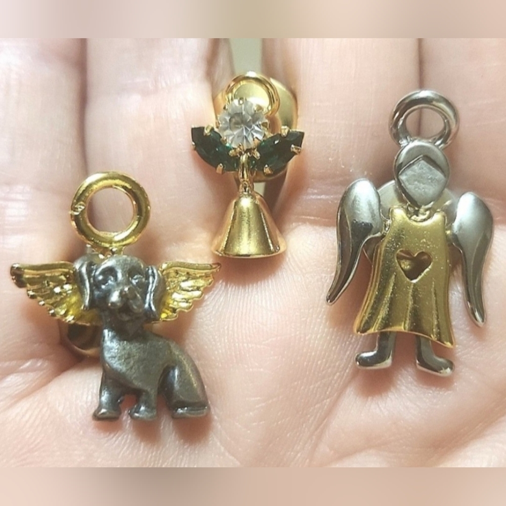 Trio of Angel Clutch Pin Brooches
